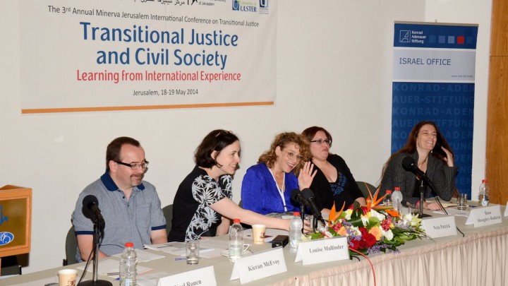 Kieran and Lousie on the panel at the Third Annual Minerva Jerusalem International Conference on Transitional Justice